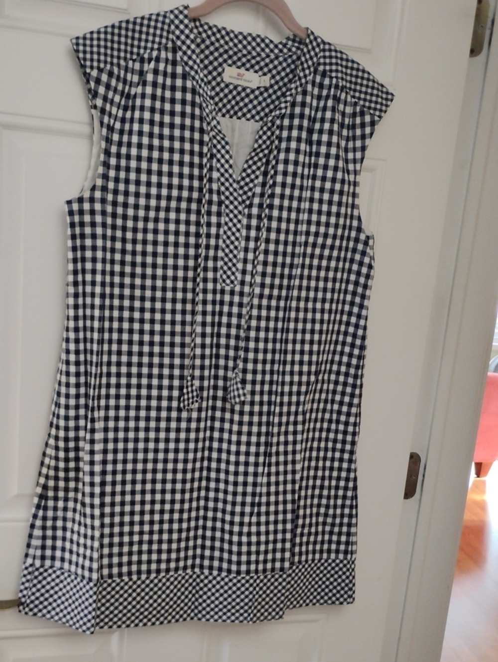 Vineyard Vines Navy and White Gingham Dress